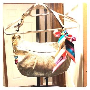 ALL AUTHENTIC Coach handbag, scarf & purse charm
